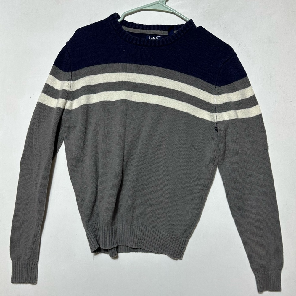 Izod Gray and Navy Crewneck Sweater